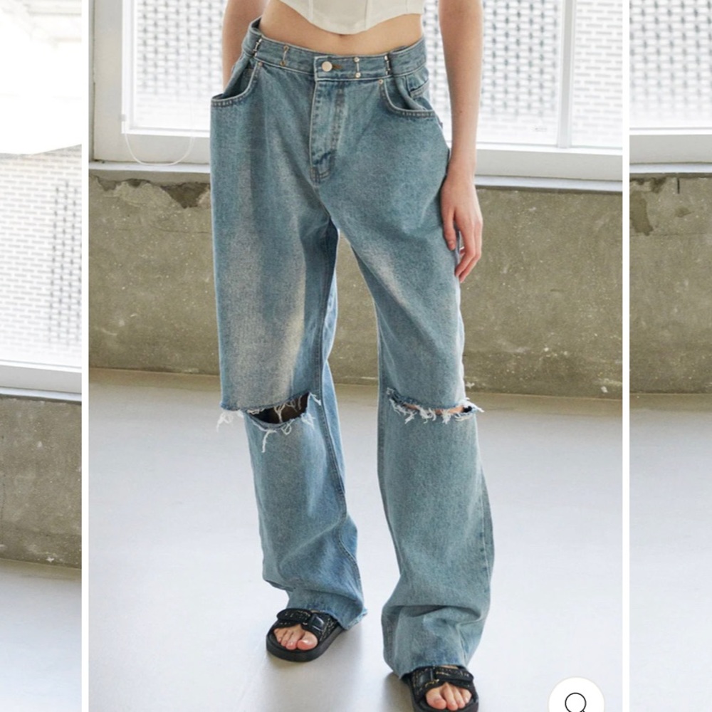 storets Blue Distressed Flare Jeans